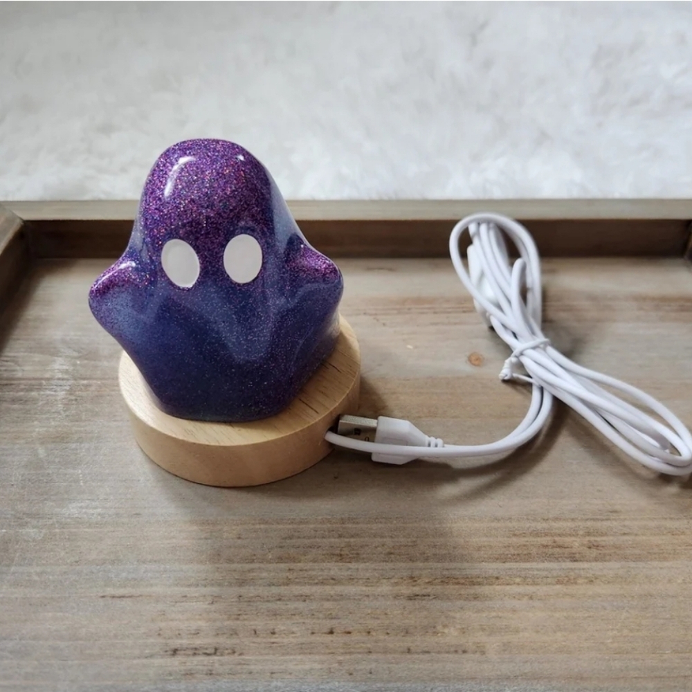 Small Purple Ghost Night Light